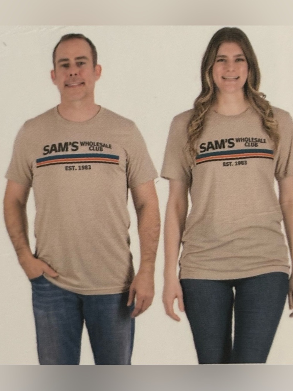 NEW NWT Sam’s Club retro vintage style tee medium unisex brown beige tan retro